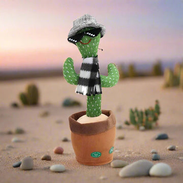 Dancing Cactus Toy Winter Style with Hat and Muffler
