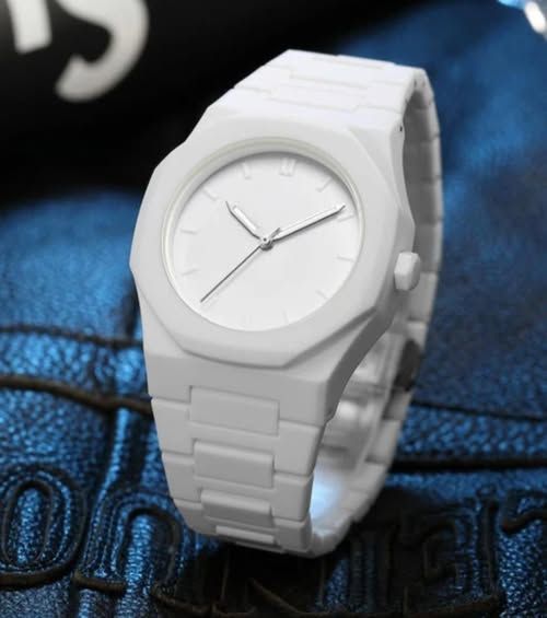 White Aura Wrist Watch Lightweight Fashion Watch with Butterfly Lock ClassicWatch